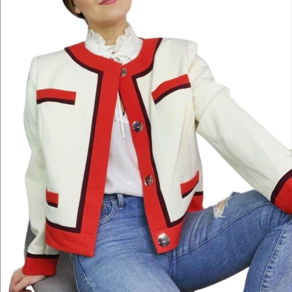 NWT Milly Jinny Boxy Cropped Classic Blazer Jacket Small